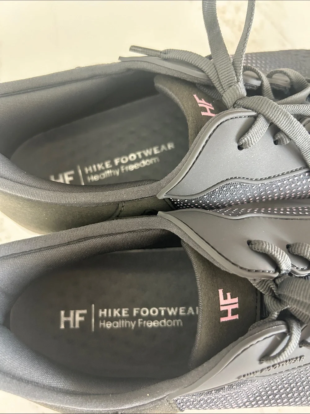 Hike Footwear Mesh Athletic/Hiking Sneakers with Subtle Pink Accents-Like New